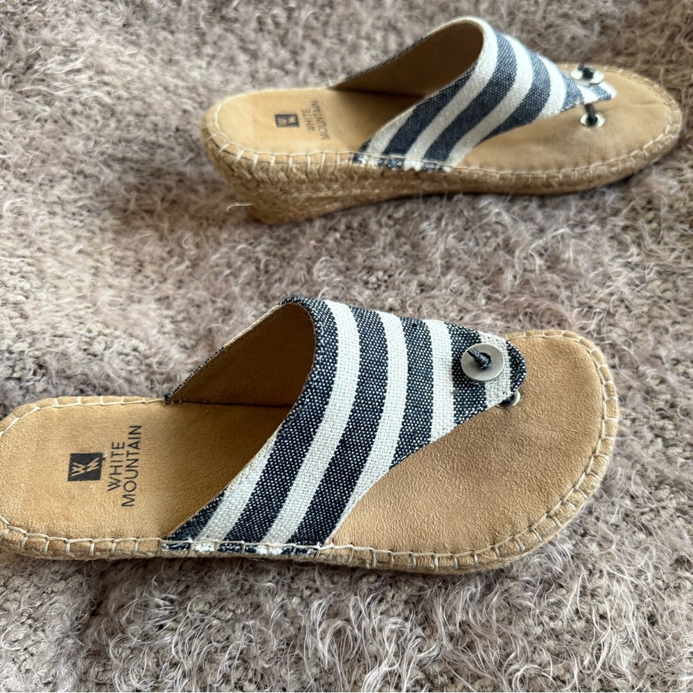 White Mountain Beachball Espadrille Wedge Thong Sandal - Sz 7.5 - NWOT - Picture 4 of 6
